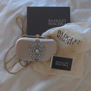 Badgley mischka satin clutch